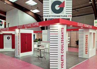 Ouest Fermetures, salon Artibat, stand de 54m2