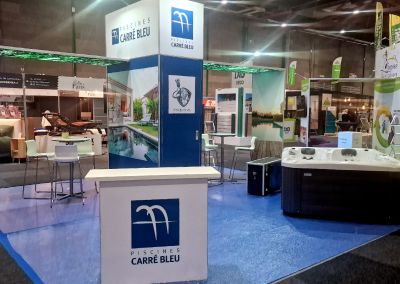 Stand écomodulable, Ideabain, Carré Bleu piscine